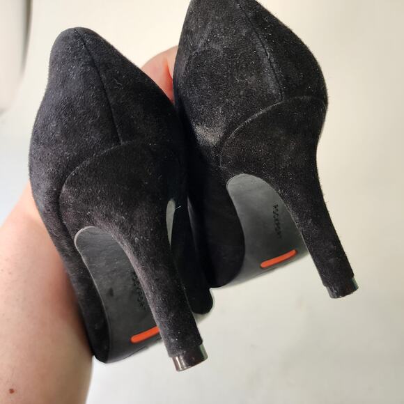 Rockport Total Motion Pump Black Suede Point Toe Heel Size 8.5M - Picture 10 of 10